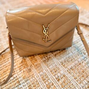 Yves Saint Laurent Beige Leather Crossbody Bag